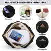 71bBUaGT0TL.jpg Multifunctional Gym Bag for Women, Black with USB Charging Port, 40L Waterproof Duffel Bag for Travel, Gym, Yoga, Weekender,