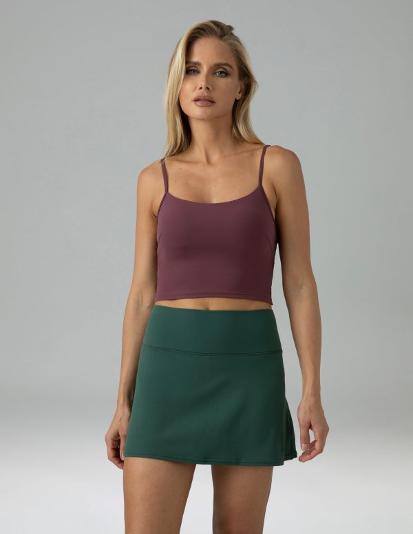 71cd8t4cOoL.jpg Women's Dreamlux Crop Tank Tops with Built in Bra Adjustable Spaghetti Strap Workout Yoga Camisole