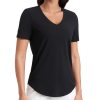 71ihgBrC1OL.jpg Womens Pima Cotton V Neck T-Shirt Short Sleeve Casual Workout Shirts Soft Summer Basic Tee Tops