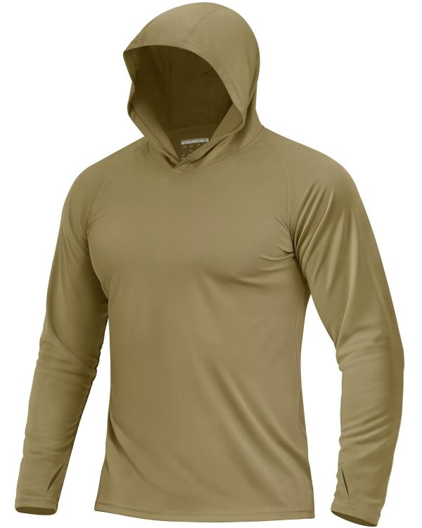 71jDwh9WjAL.jpg Men's UPF 50+ Sun Protection Lightweight Hoodie Shirts Long Sleeve Fishing Shirts SPF UV Hiking Swim