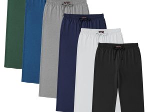 71n2rWKwRGL.jpg Men's 6 Pack 100% Cotton Jersey Knit Yoga Lounge & Sleep Pajama Pants