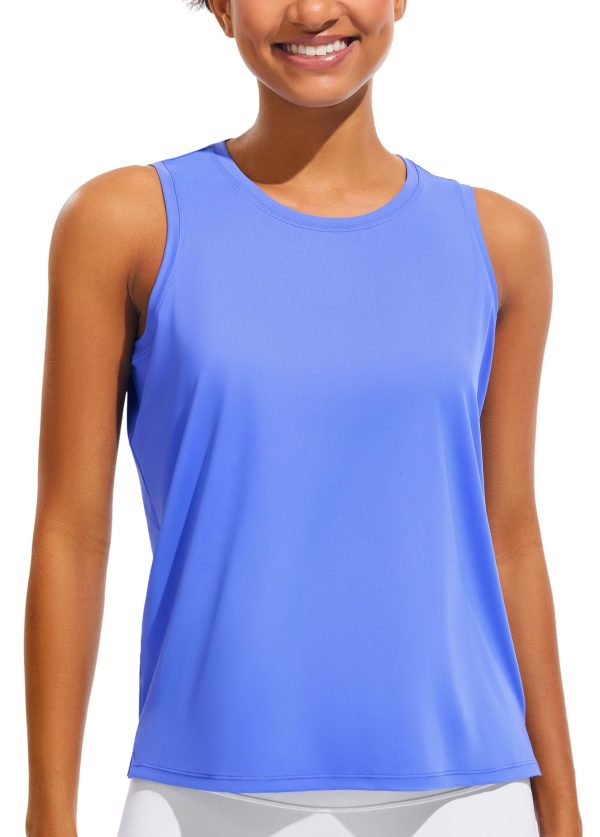 71pPFbfJL-L.jpg Ice Silk Workout Tank Tops for Women Cool-Dry Sleeveless Loose Fit Yoga Shirts Athletic Running Gym