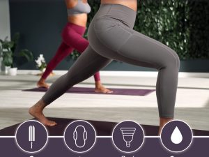 Leakproof Womens Leggings: Leggings with Pockets Designed with Built-in Bladder Leakage Pads for Women (25" Inseam)