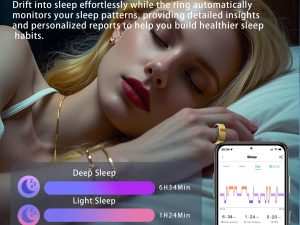 Fitness Tracker Ring for Men Women – Smart Health Ring with Heart Rate, SpO2, Blood Pressure, Sleep Monitoring, Steps, Calories,