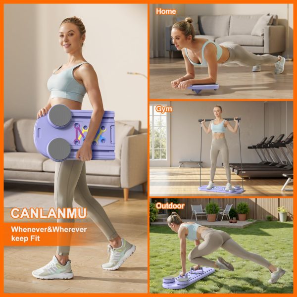 Pilates Board,Pilates Reformer Sets, Multifunctional Abdominal Pilates Board for Home Workout Equipment, Portable Foldable Ab