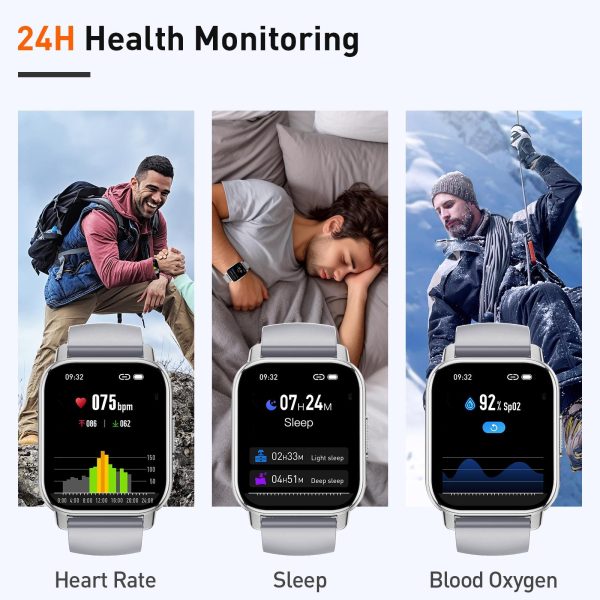 Smart Watch, 1.95" Smartwatch for Men Women(Answer/Make Call), Fitness Watch with 110+ Sports Modes/Heart Rate/Pedometer/Sleep