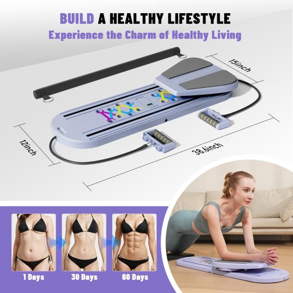 71xetpHgphL.jpg Pilates Board – 6-in-1 Foldable Reformer Training Kit with Auto-Rebound Ab Roller & Digital Display – Portable Home Core Workout