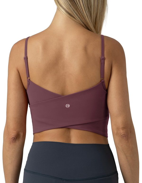 81-QoeyrIcL.jpg Women's Dreamlux Crop Tank Tops with Built in Bra Adjustable Spaghetti Strap Workout Yoga Camisole