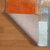 Non-Slip Area Rugs Orange and Grey White Abstract Art Home Decor Rugs Carpet for Classroom Living Room Bedroom Dining