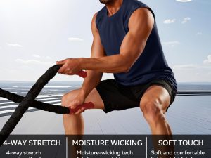 Men's Tank Top UPF 50+ Cotton Sleeveless Shirt Lightweight Casual Gym Workout Shirts Cooling Muscle Tee Shirt