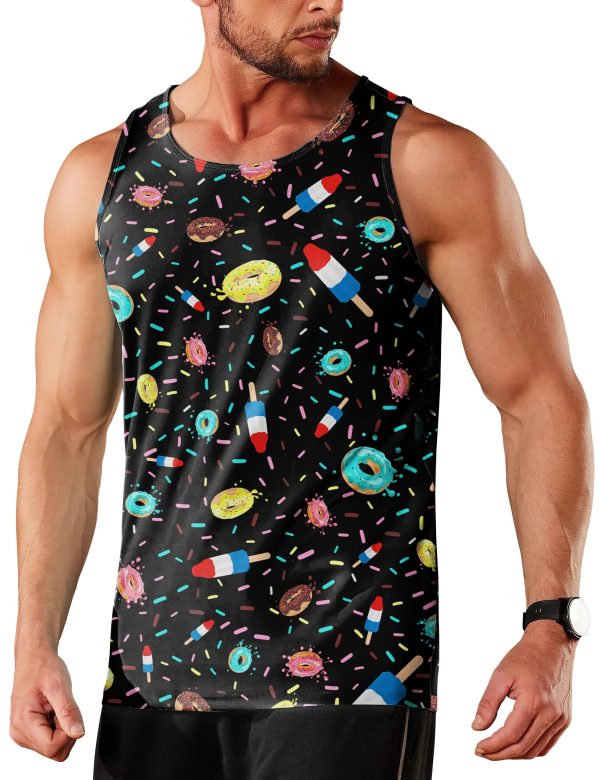 81N6T4R1erL.jpg Men's Funny Tank Top Summer Beach Casual Fashion Print Tank Tops for Men Cool Gym Workout Athletic Sleeveless Shirts
