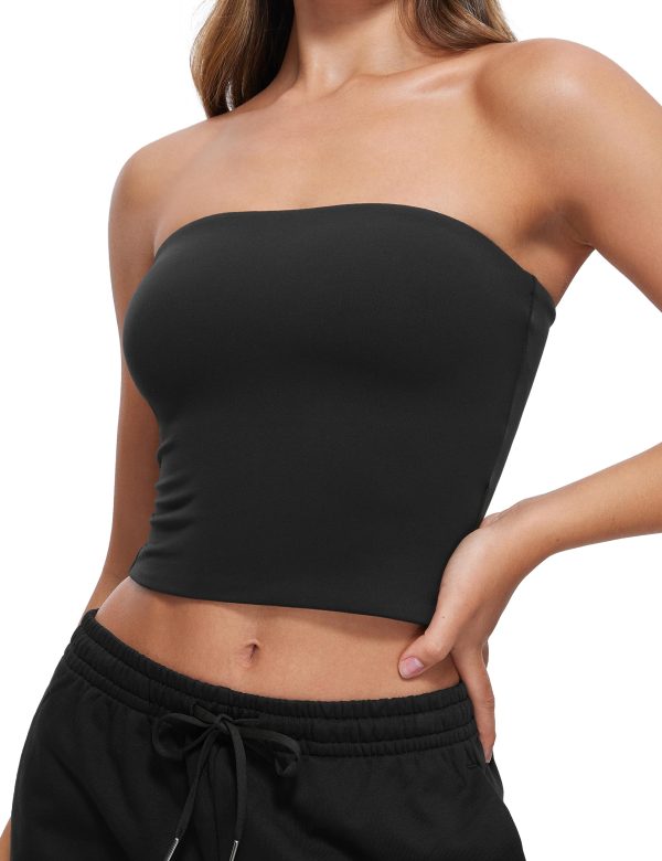 81S2w1ytkmL.jpg Butterluxe Double Lined Tube Tops for Women Going Out Crop Sleeveless Tank Bandeau Strapless Casual Shirts