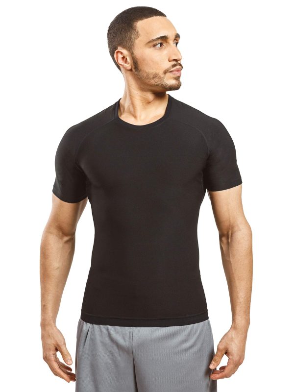 81T8fmwDU9L.jpg Men's Sauna Suit Shirt Athletic Tee, Short Sleeve Compression T-Shirt, Performance Baselayer Workout Shirt