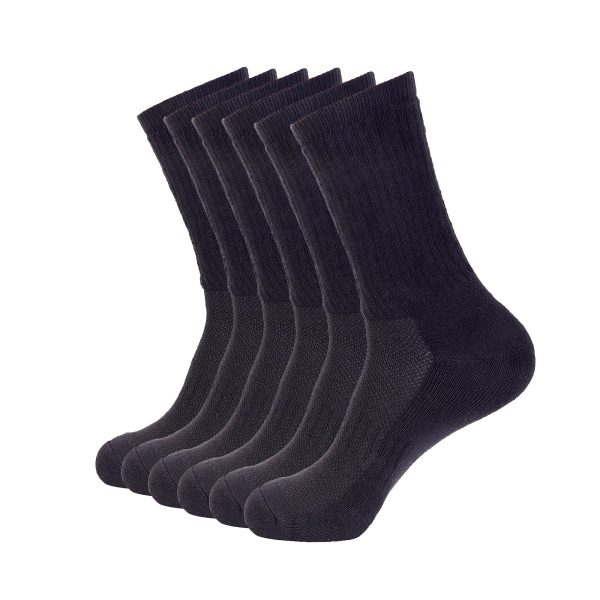 81U8wJxYRlL.jpg 6 Pack Athletic Performance Crew Socks For Men and Women - Soft Cotton Blend with Moisture Wicking, Arch Support