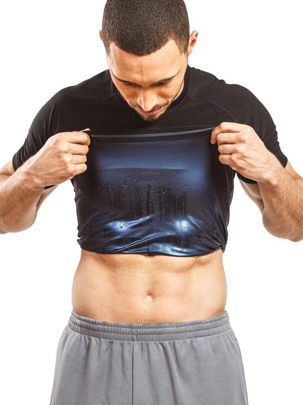 81iVWUEhkBL.jpg Men's Sauna Suit Shirt Athletic Tee, Short Sleeve Compression T-Shirt, Performance Baselayer Workout Shirt