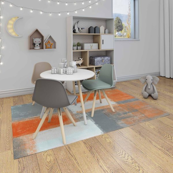 Non-Slip Area Rugs Orange and Grey White Abstract Art Home Decor Rugs Carpet for Classroom Living Room Bedroom Dining