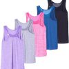 91ixxi7rkoL.jpg 5 Pack: Women's Racerback Workout Tank Top Mesh Back Dry-Fit Sleeveless Running Gym (Available in Plus Size)