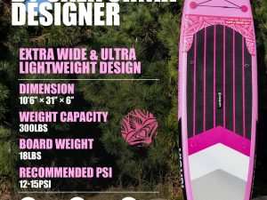 Inflatable Stand Up Paddle Board Premium SUP Accessories, Backpack, Wide Stance, Surf Control, Non-Slip Deck, Leash, Paddle and